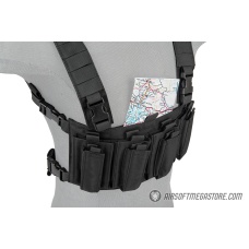 Lancer Tactical 1000D Nylon Quad M4 and Pistol Mag Chest Rig - BLACK