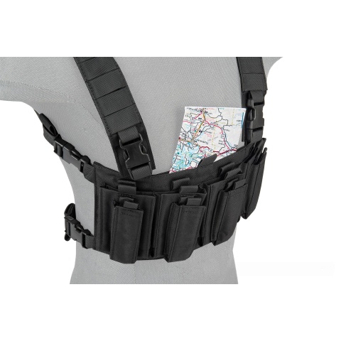 Lancer Tactical 1000D Nylon Quad M4 and Pistol Mag Chest Rig - BLACK
