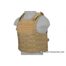 Lancer Tactical 1000D Nylon AAV Style Plate Carrier - TAN