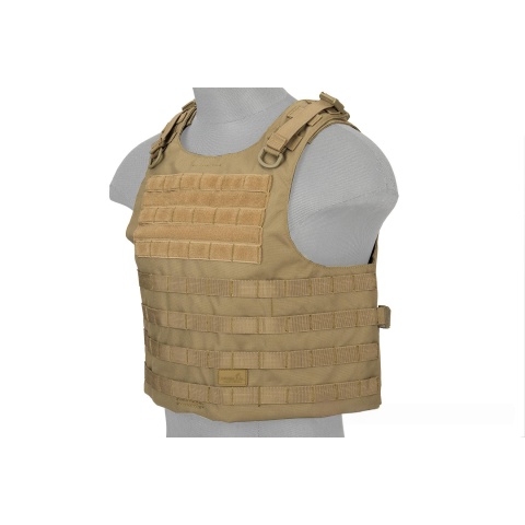 Lancer Tactical 1000D Nylon AAV Style Plate Carrier - TAN