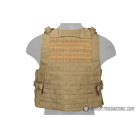 Lancer Tactical 1000D Nylon AAV Style Plate Carrier - TAN