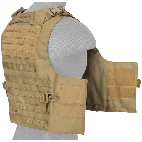Lancer Tactical 1000D Nylon AAV Style Plate Carrier - TAN