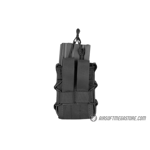 Lancer Tactical 1000D Nylon MOLLE Bungee Double Mag Pouch - BLACK