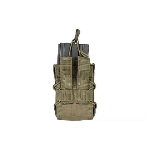 Lancer Tactical 1000D Nylon MOLLE Bungee Double Mag Pouch - OD GREEN