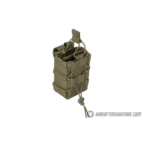 Lancer Tactical 1000D Nylon MOLLE Bungee Double Mag Pouch - OD GREEN