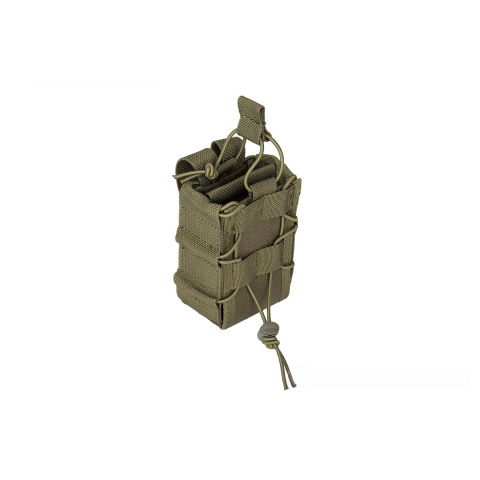 Lancer Tactical 1000D Nylon MOLLE Bungee Double Mag Pouch - OD GREEN