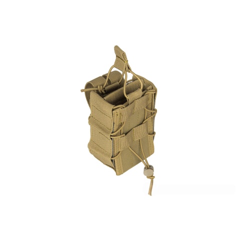 Lancer Tactical 1000D Nylon MOLLE Bungee Double Mag Pouch - TAN