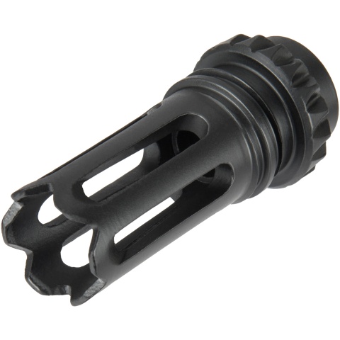 G-Force Steel 14mm CCW SCAR Style Airsoft Flashhider - BLACK