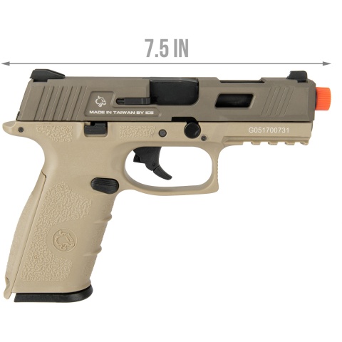 ICS XFG Gas Blowback Airsoft GBB Pistol - TAN