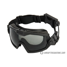 G-Force Full Seal Airsoft Goggles w/ Built-In Fan [Smoke/Clear Lens] - BLACK