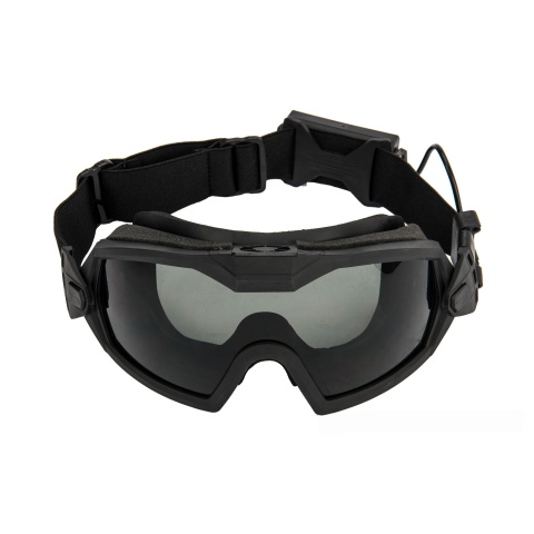 G-Force Full Seal Airsoft Goggles w/ Built-In Fan [Smoke/Clear Lens] - BLACK