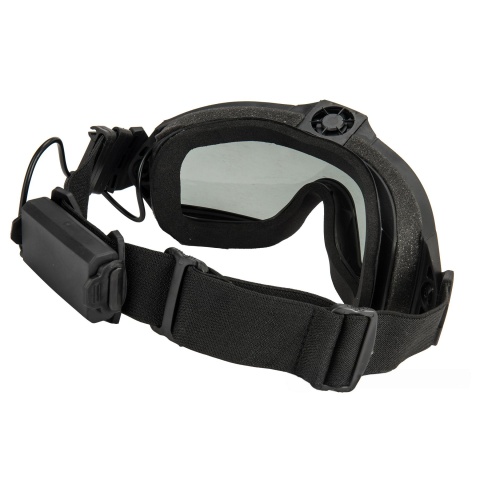 G-Force Full Seal Airsoft Goggles w/ Built-In Fan [Smoke/Clear Lens] - BLACK