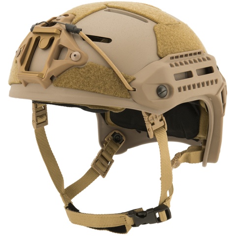 Lancer Tactical MT Helmet w / Side Rails and Shroud - TAN