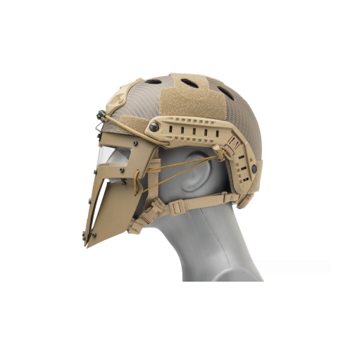 T-shaped Windowed Attachment Face Mask For Bump Helmets - TAN