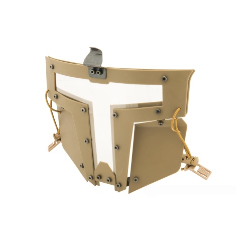 T-shaped Windowed Attachment Face Mask For Bump Helmets - TAN