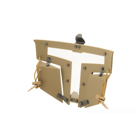 T-shaped Windowed Attachment Face Mask For Bump Helmets - TAN
