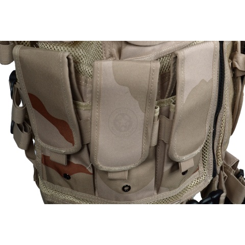 Tactical Airsoft Paintball Law Enforcement Vest - THREE COLOR DESERT