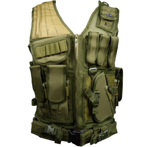 Tactical Assault Airsoft Law Enforcement Vest - OD GREEN