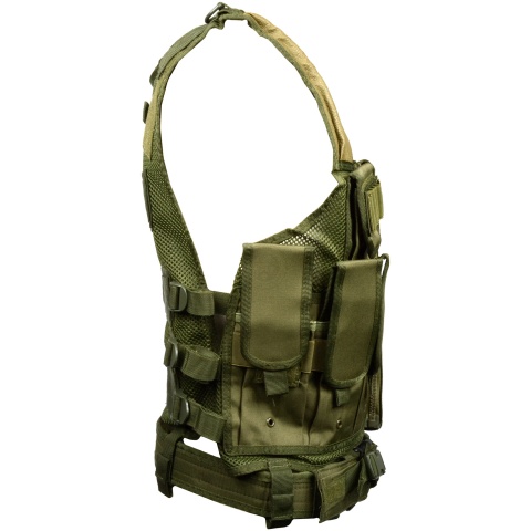 Tactical Assault Airsoft Law Enforcement Vest - OD GREEN
