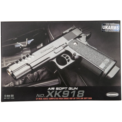 UK Arms M1911 Spring Powered Pistol Airsoft Gun w/ Hop-Up Unit