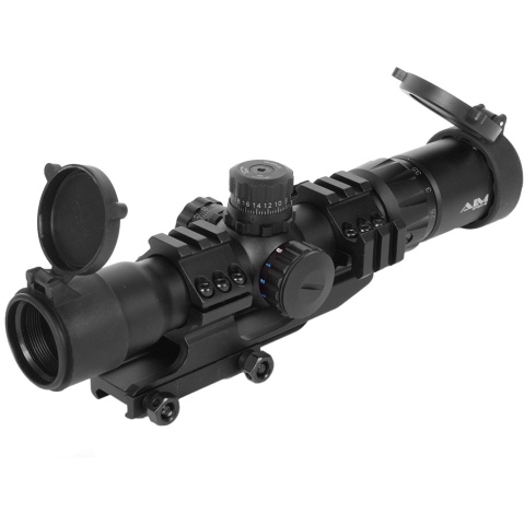 AIM Sports JTMR1 MIL-DOT 1.5-4 X 30 Dual Illuminated CQB Scope w/ External Rails