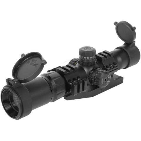 AIM Sports JTMR1 MIL-DOT 1.5-4 X 30 Dual Illuminated CQB Scope w/ External Rails