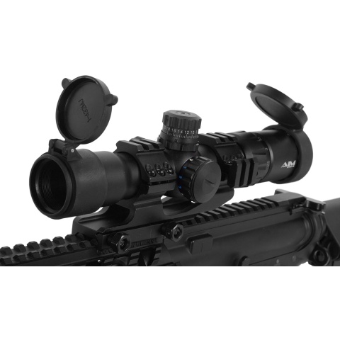 AIM Sports JTMR1 MIL-DOT 1.5-4 X 30 Dual Illuminated CQB Scope w/ External Rails