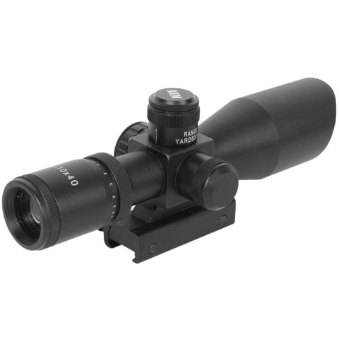 AIM Sports 2.5-10x40 Mil-Dot Dual Red & Green Illuminated Scope w/ Adjustable Optical Zoom