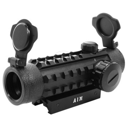 AIM Sports 1x25 Dual Illuminated Red & Green Dot Scope w/ Integrated Rails