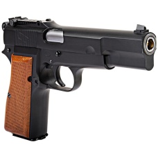 WE Tech Browning Hi-Power Gas Blowback Airsoft Pistol - BLACK/WOOD