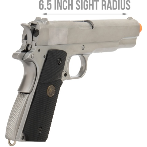 WE-Tech M1911 Full Metal MEU Gas Blowback Airsoft Pistol (Color: Silver & Black)