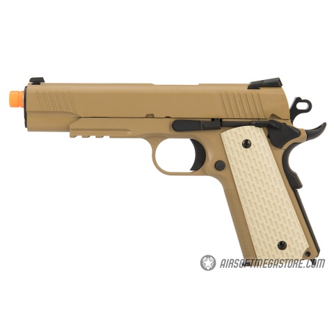 WE Tech Kimber Style 1911 Gas Blowback Airsoft Pistol - TAN