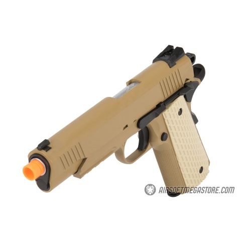 WE Tech Kimber Style 1911 Gas Blowback Airsoft Pistol - TAN