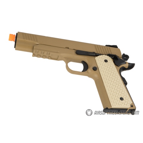 WE Tech Kimber Style 1911 Gas Blowback Airsoft Pistol - TAN