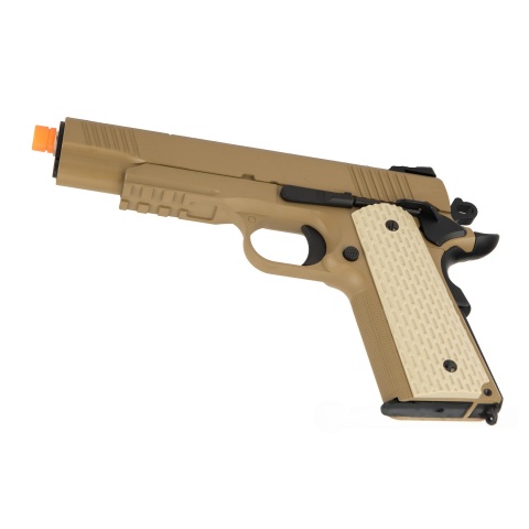 WE Tech Kimber Style 1911 Gas Blowback Airsoft Pistol - TAN