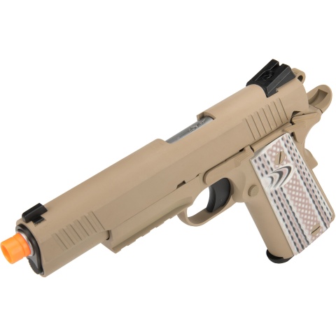 WE Tech Full Metal 1911 M45A1 Gas Blowback Airsoft Pistol - TAN