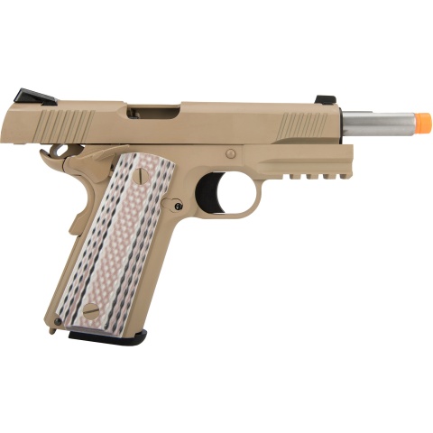 WE Tech Full Metal 1911 M45A1 Gas Blowback Airsoft Pistol - TAN