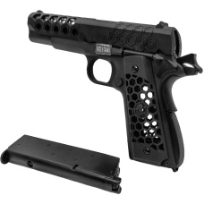WE Tech 1911 Hex Cut Gen. 2 Gas Blowback Airsoft Pistol - BLACK