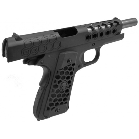 WE Tech 1911 Hex Cut Gen. 2 Gas Blowback Airsoft Pistol - BLACK