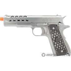 WE Tech 1911 Hex Cut Gen. 2 Gas Blowback Airsoft Pistol - SILVER