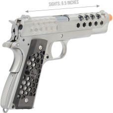 WE Tech 1911 Hex Cut Gen. 2 Gas Blowback Airsoft Pistol - SILVER