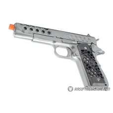 WE Tech 1911 Hex Cut Gen. 2 Gas Blowback Airsoft Pistol - SILVER