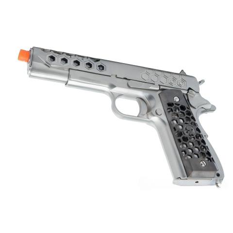 WE Tech 1911 Hex Cut Gen. 2 Gas Blowback Airsoft Pistol - SILVER