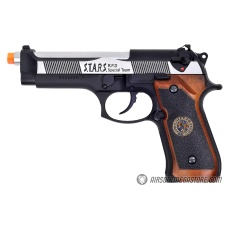 WE Tech RPD Biohazard Samurai Edge M92 GBB Airsoft Pistol - BLACK/SILVER