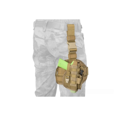 Flyye Industries Tactical Drop Leg MOLLE Pistol Holster - COYOTE BROWN