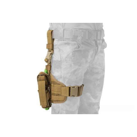 Flyye Industries Tactical Drop Leg MOLLE Pistol Holster - COYOTE BROWN
