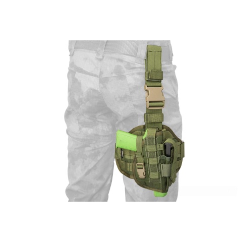 Flyye Industries Tactical Drop Leg MOLLE Pistol Holster - OD GREEN