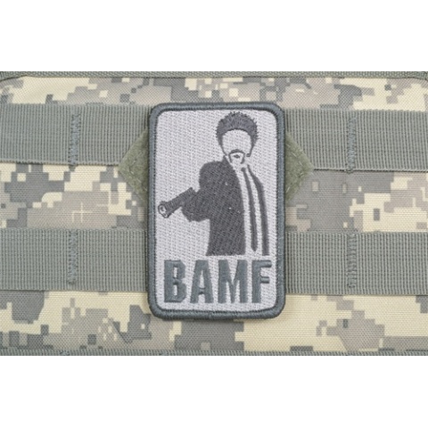 AMS Airsoft BAMF Patch - GRAY/ ACU Color - Premium Hi-Fidelity Series