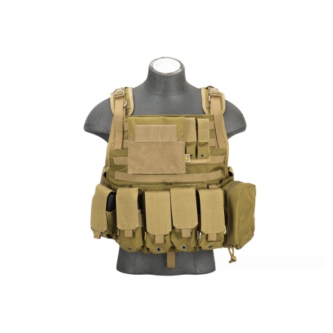 Flyye Industries 1000D Cordura MOLLE Tactical Vest w/ Pouches [LRG] (Khaki)