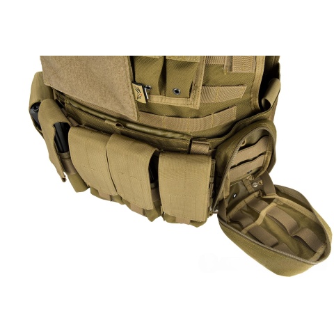 Flyye Industries 1000D Cordura MOLLE Tactical Vest w/ Pouches [LRG] (Khaki)